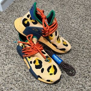 Adidas Hu NMD Animal Print Sneakers with Orange Accents